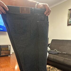 Brunello Cucinelli Charcoal Slim Men's Jeans